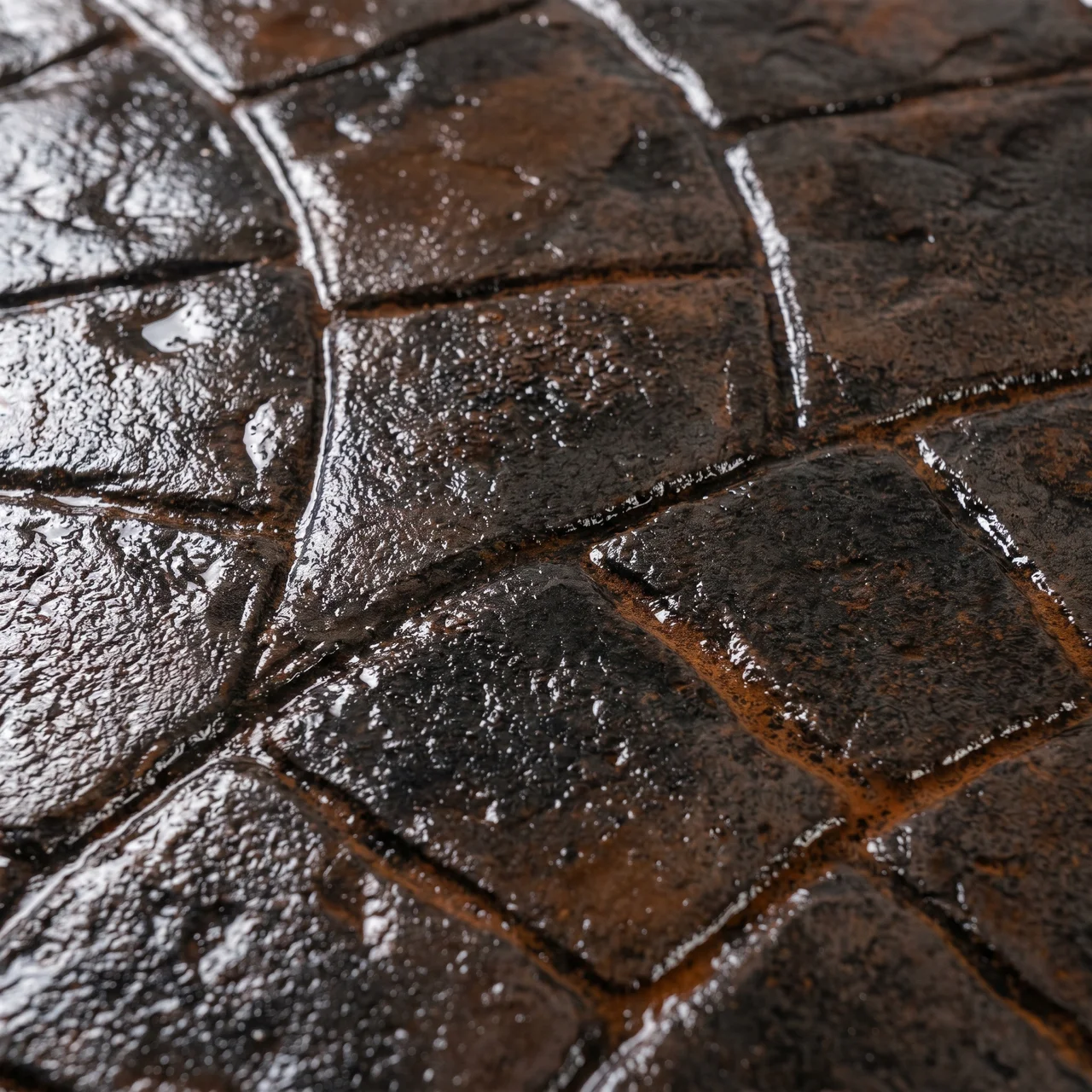 Compass rose stamped concrete medallion